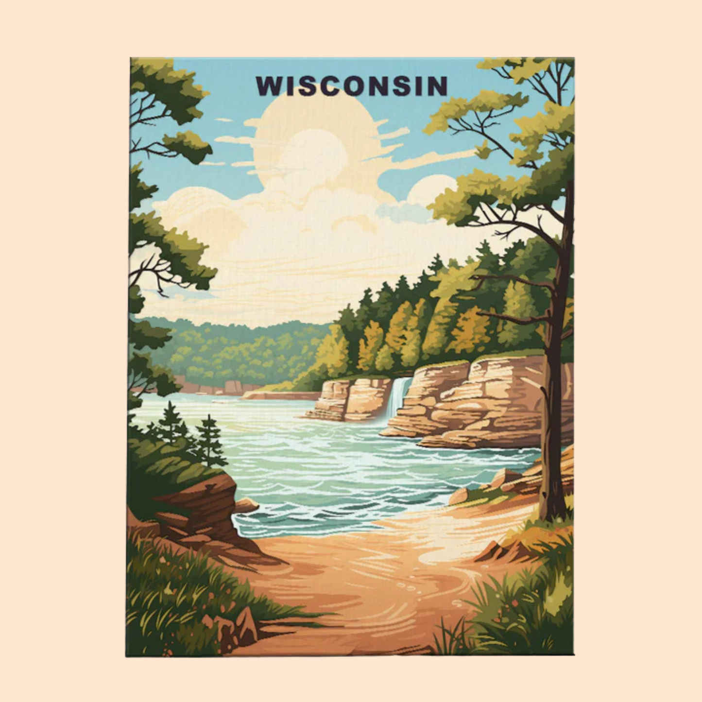 Wisconsin U.S. State - Paint by Numbers Kit EasyArtJoy