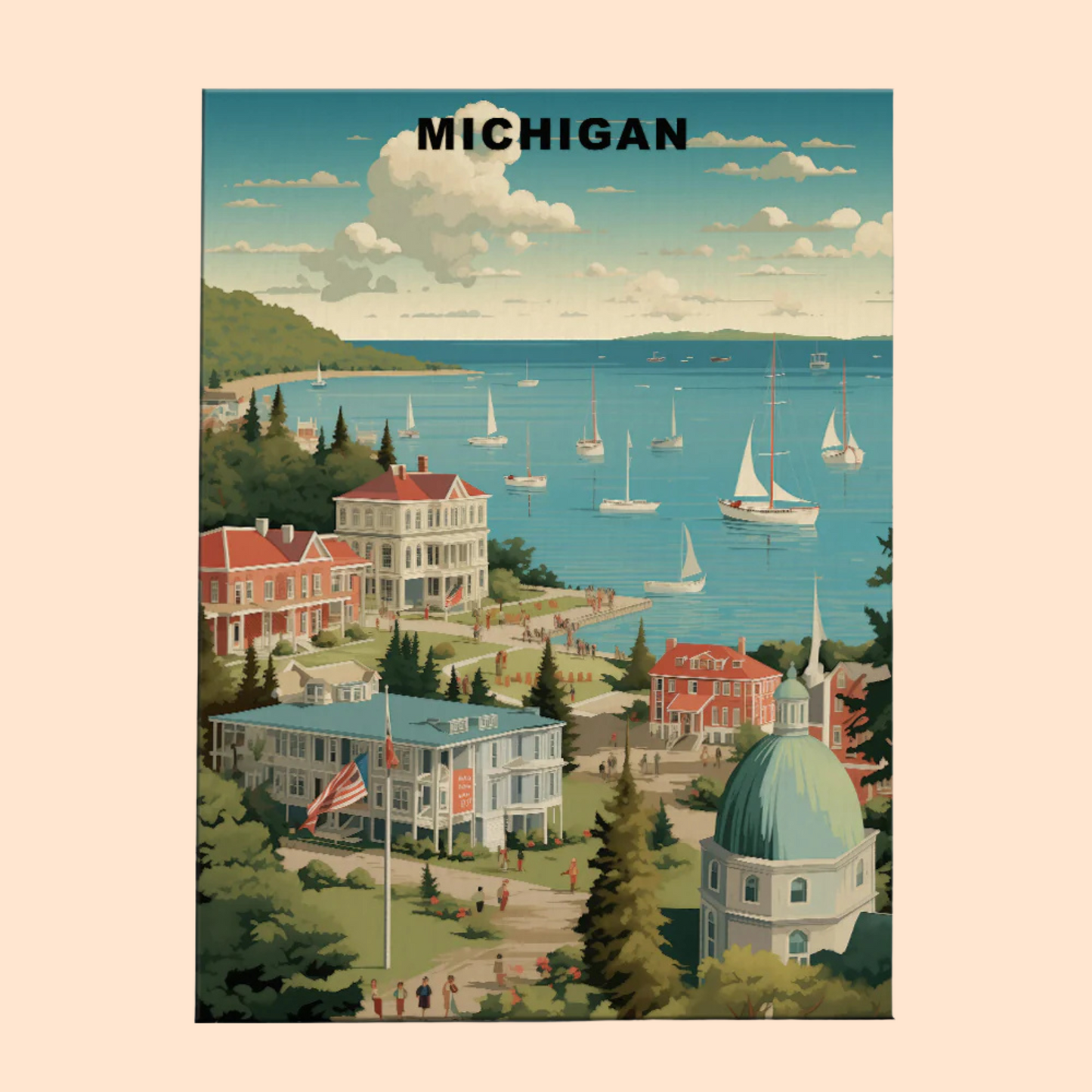 Michigan U.S. State - Paint by Numbers Kit EasyArtJoy
