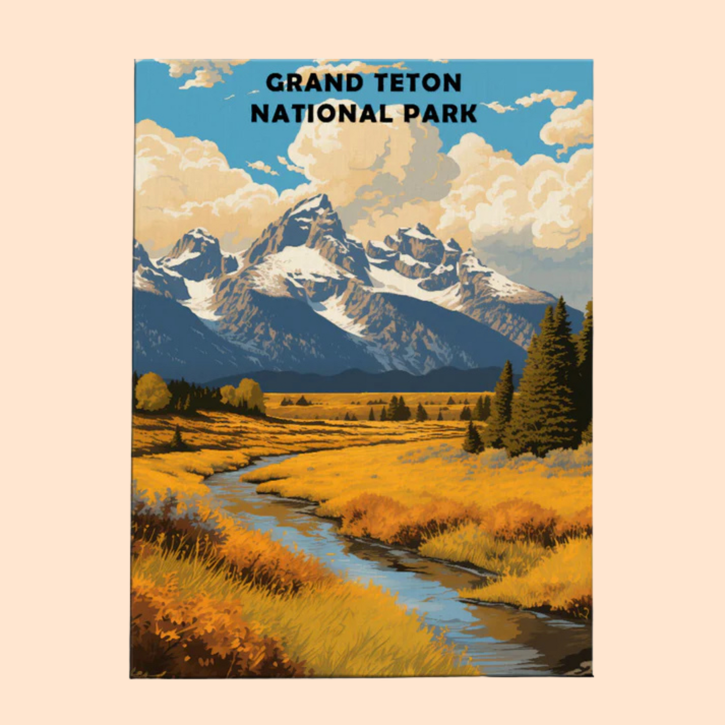 Grand Teton National Park - Paint by Numbers Kit EasyArtJoy
