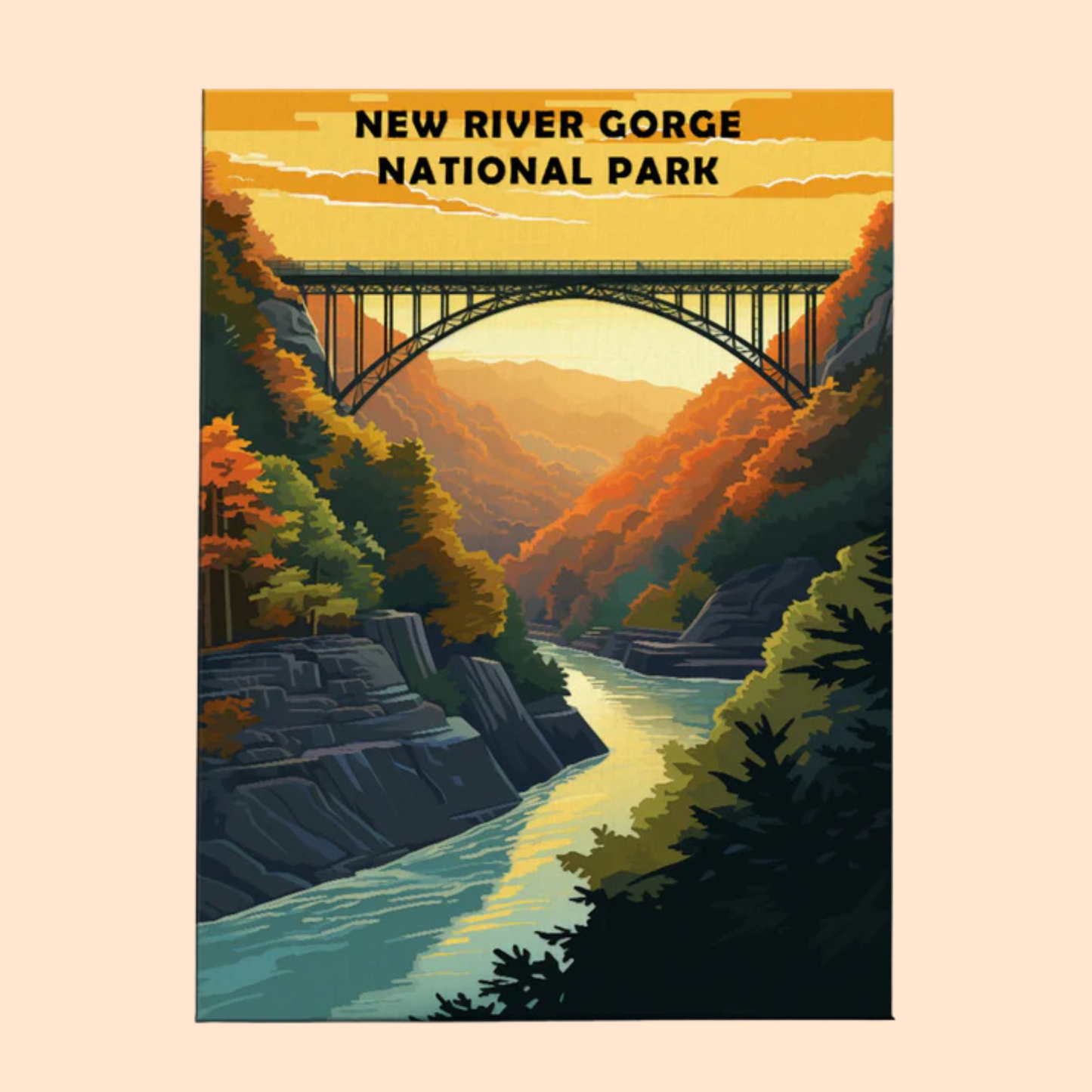 New River Gorge National Park - Paint by Numbers Kit EasyArtJoy
