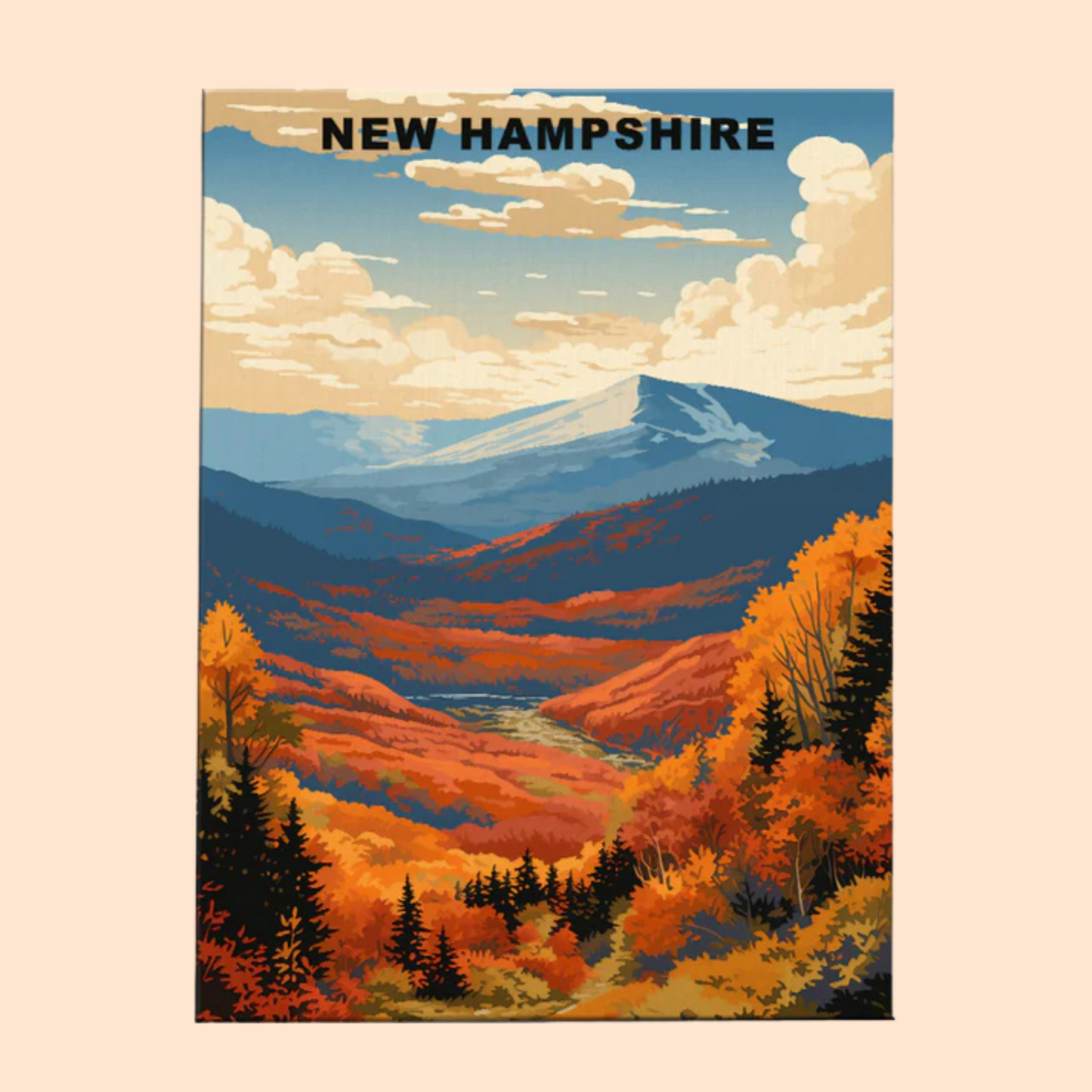 New Hampshire U.S. State - Paint by Numbers Kit EasyArtJoy