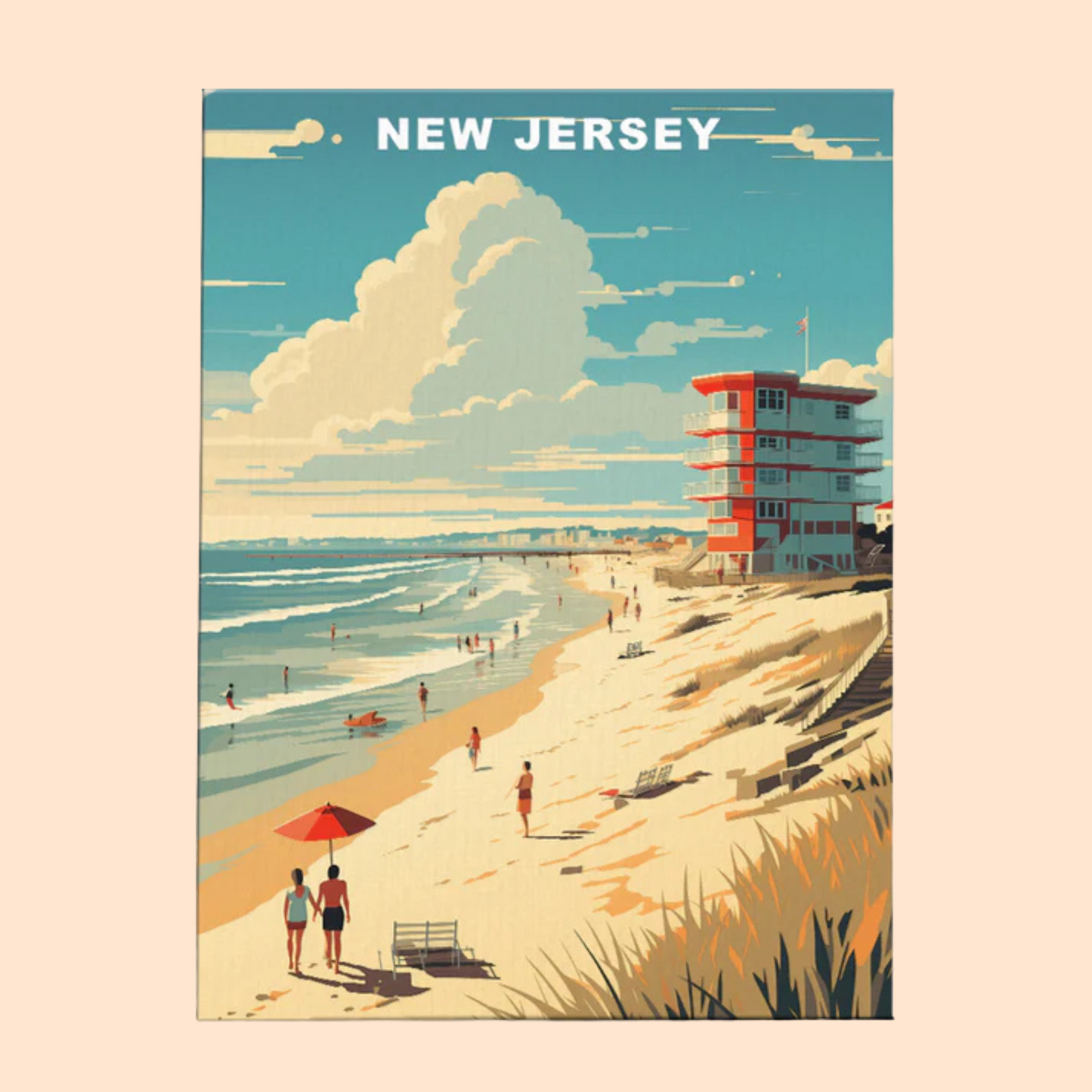 New Jersey U.S. State - Paint by Numbers Kit EasyArtJoy