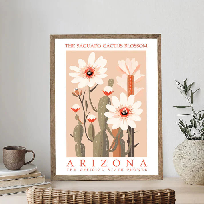 Arizona State Flower - Saguaro Cactus Blossom - Paint by Numbers Kit EasyArtJoy