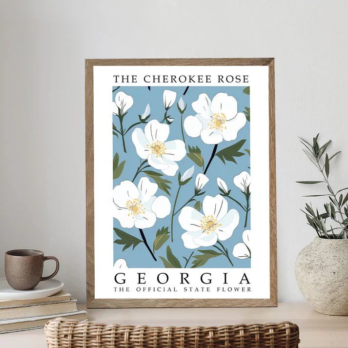 Georgia State Flower - Cherokee Rose - Paint by Numbers Kit
