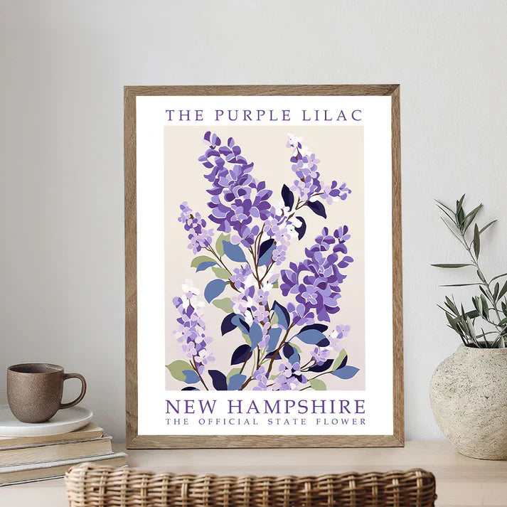 New Hampshire State Flower - Purple Lilac - Paint by Numbers Kit