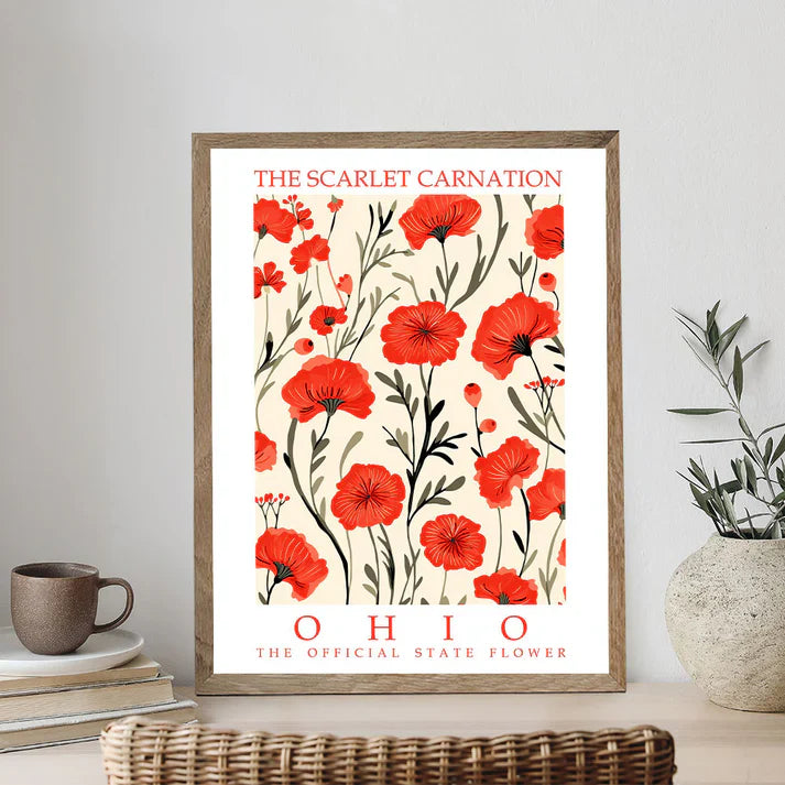 Ohio State Flower - Scarlet Carnation - Paint by Numbers Kit