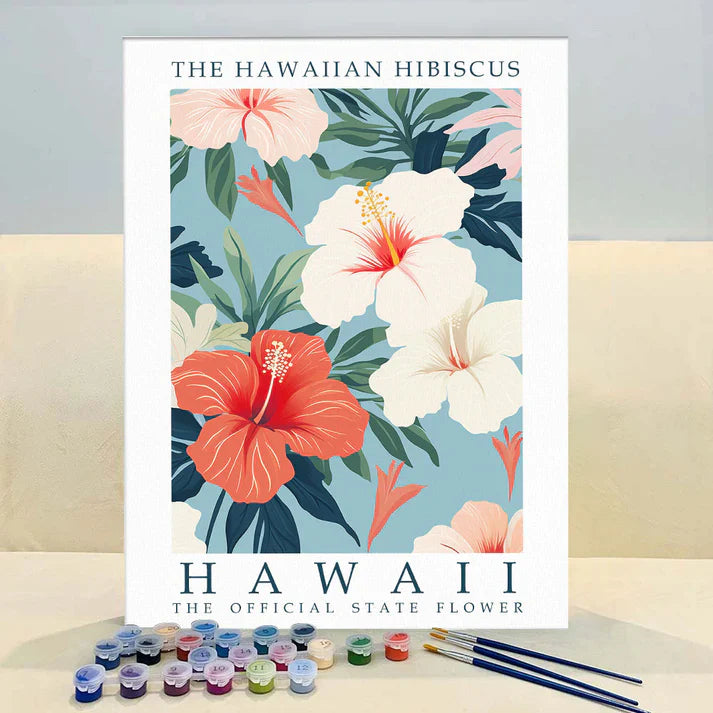 Hawaii State Flower - Hawaiian Hibiscus - Paint by Numbers Kit