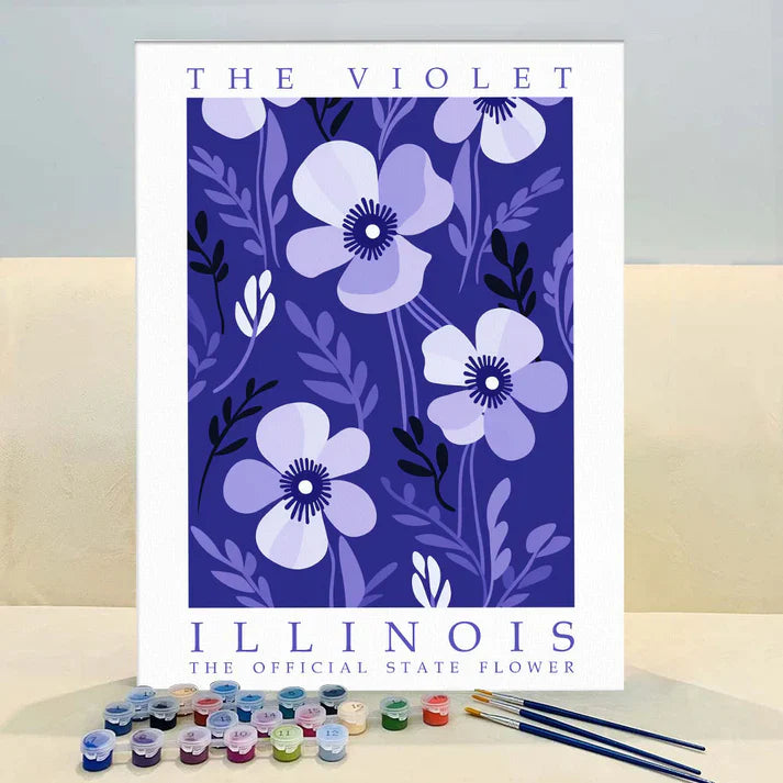 Illinois State Flower - Violet - Paint by Numbers Kit