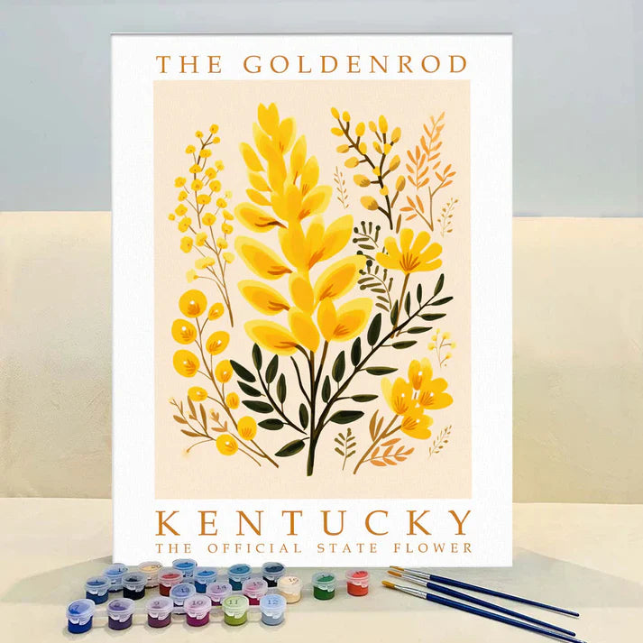 Kentucky State Flower - Goldenrod - Paint by Numbers Kit