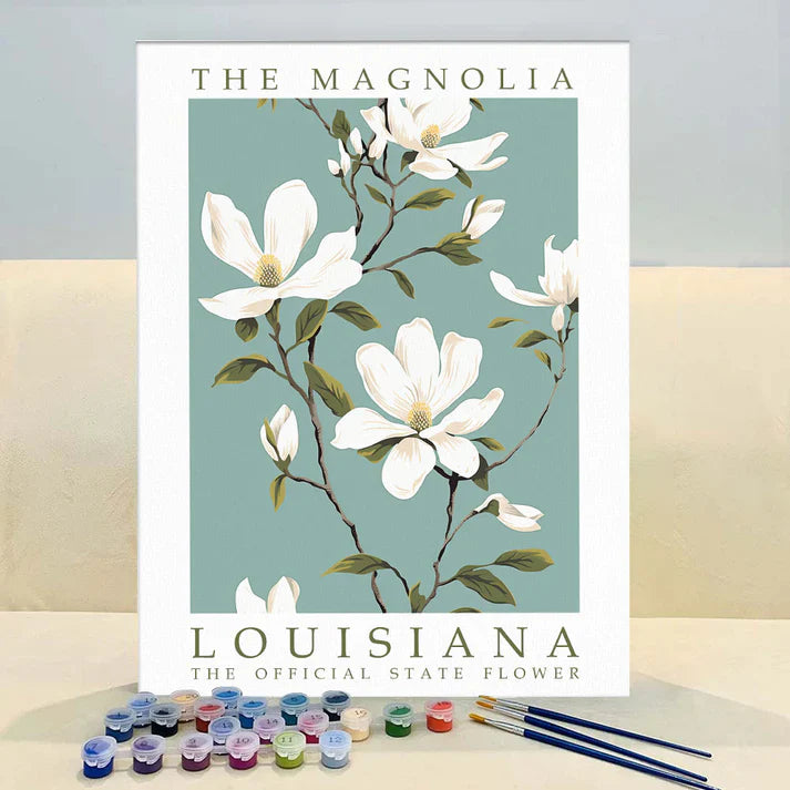 Louisiana State Flower - Magnolia - Paint by Numbers Kit