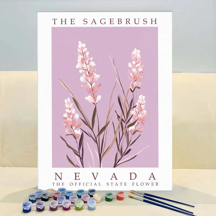 Nevada State Flower - Sagebrush - Paint by Numbers Kit