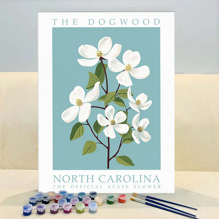 North Carolina State Flower - Dogwood - Paint by Numbers Kit