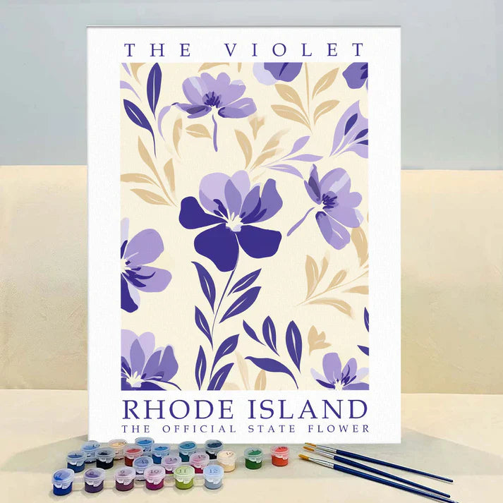 Rhode Island State Flower - Violet - Paint by Numbers Kit