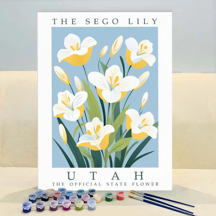 Utah State Flower - Sego Lily - Paint by Numbers Kit