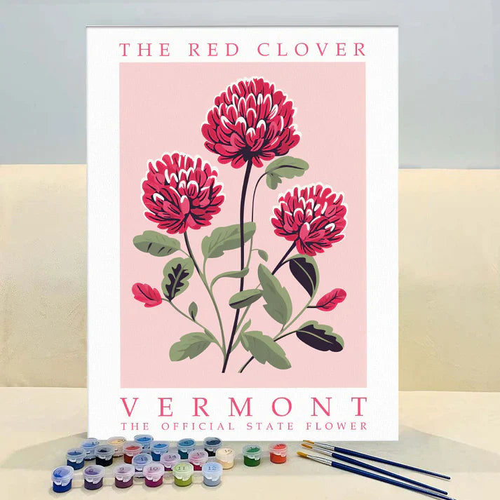 Vermont State Flower - Red Clover - Paint by Numbers Kit