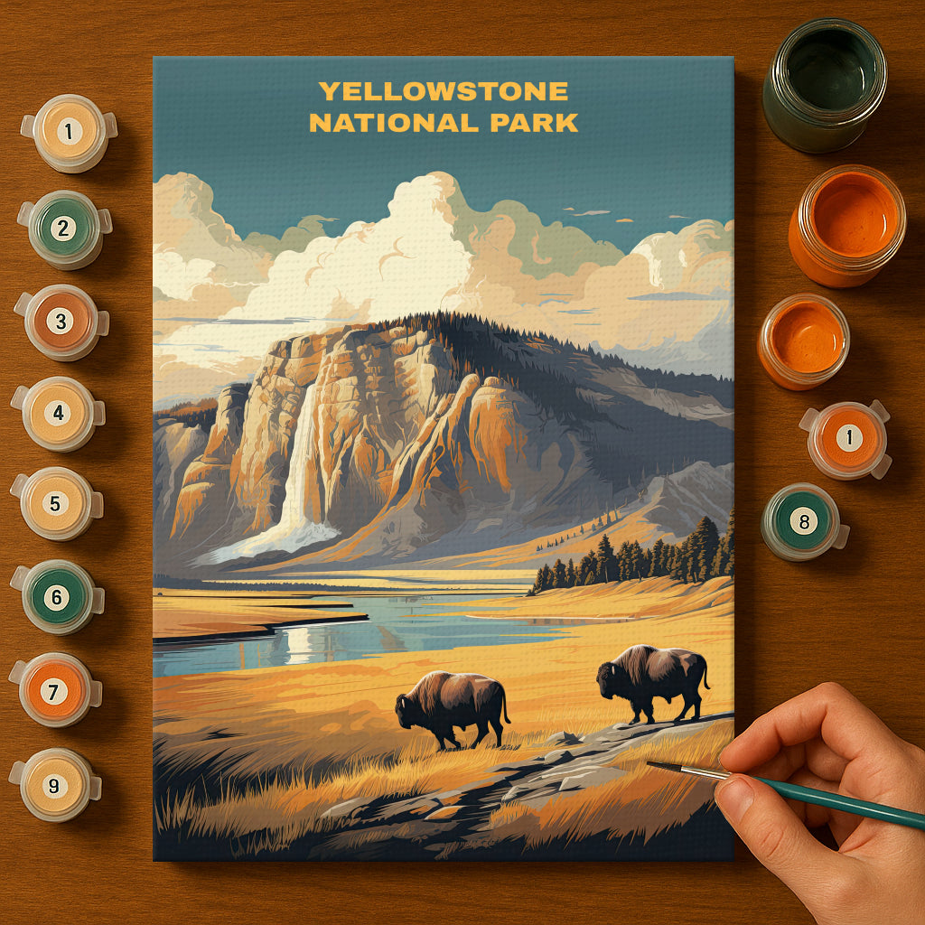 Yellowstone National Park | Paint by Numbers Kit EasyArtJoy