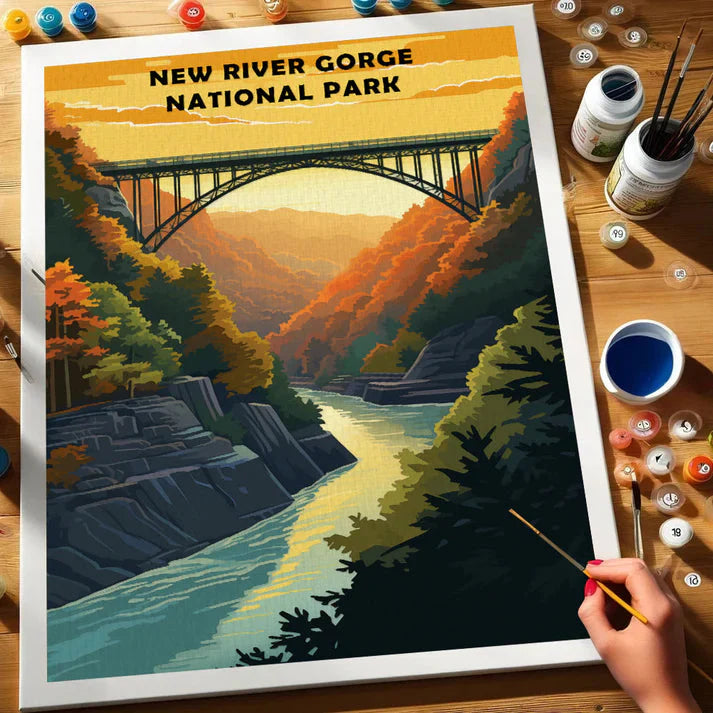 New River Gorge National Park - Paint by Numbers Kit EasyArtJoy