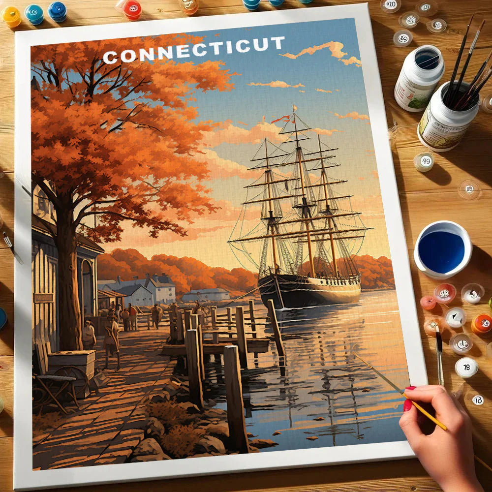 Connecticut U.S. State - Paint by Numbers Kit EasyArtJoy