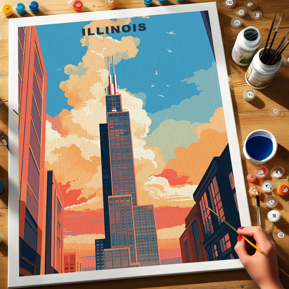 Illinois U.S. State - Paint by Numbers Kit EasyArtJoy