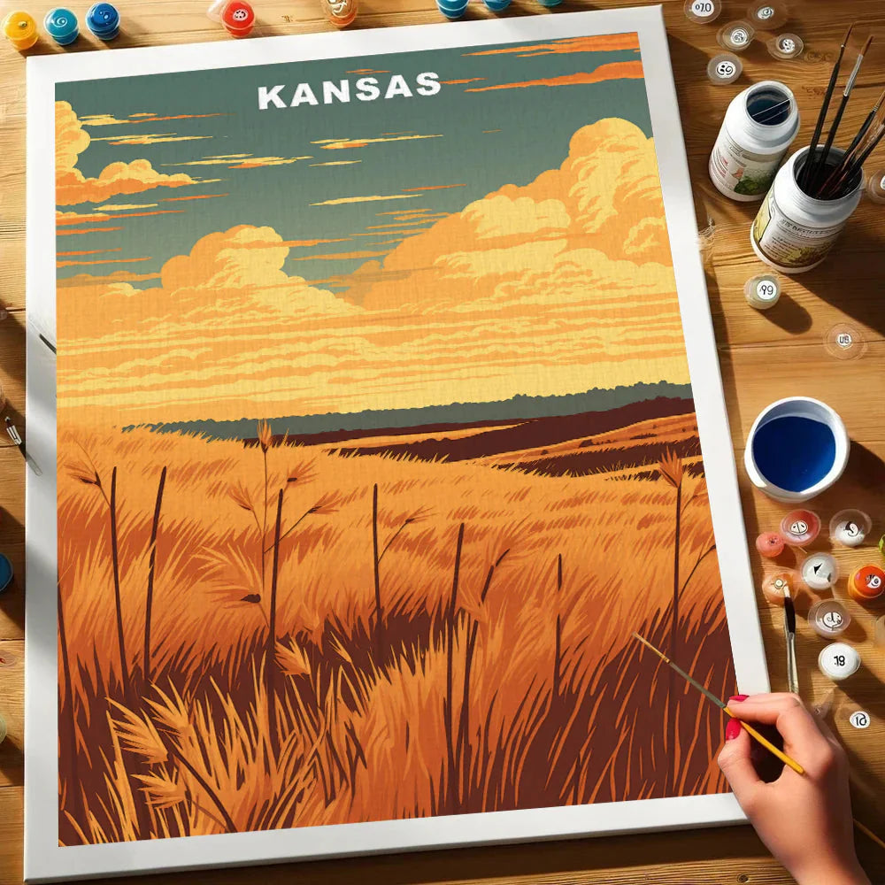 Kansas U.S. State - Paint by Numbers Kit EasyArtJoy
