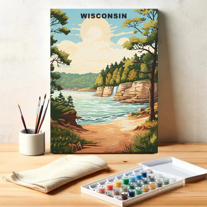 Wisconsin U.S. State - Paint by Numbers Kit EasyArtJoy