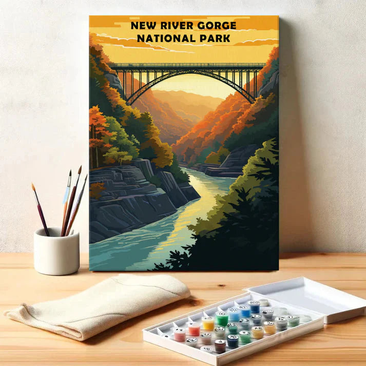 New River Gorge National Park - Paint by Numbers Kit EasyArtJoy