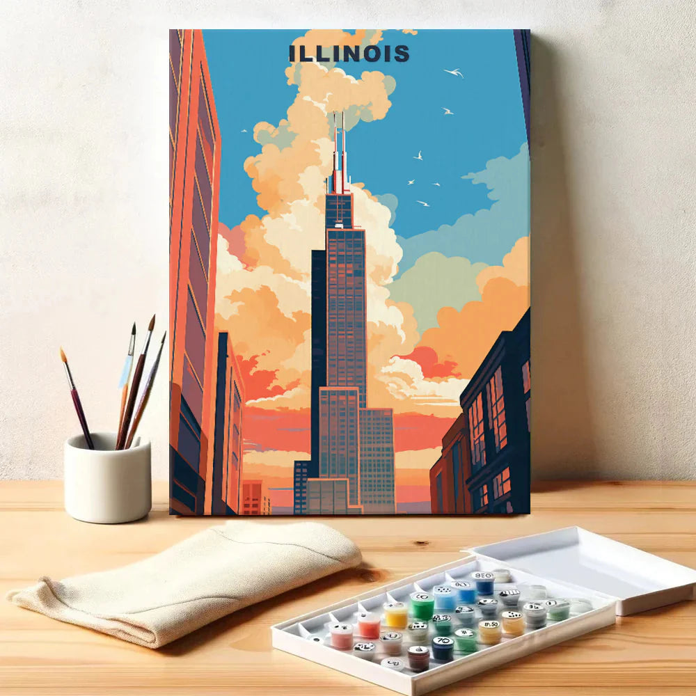 Illinois U.S. State - Paint by Numbers Kit EasyArtJoy