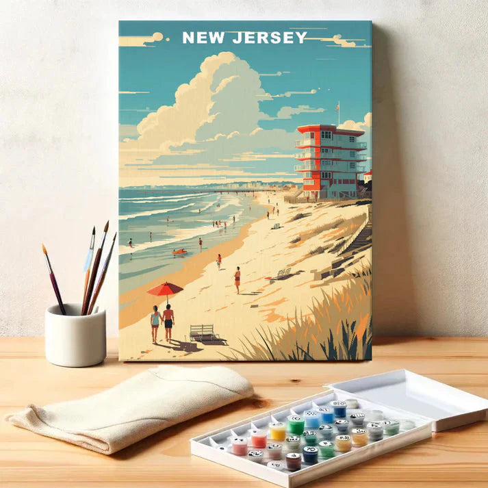 New Jersey U.S. State - Paint by Numbers Kit EasyArtJoy