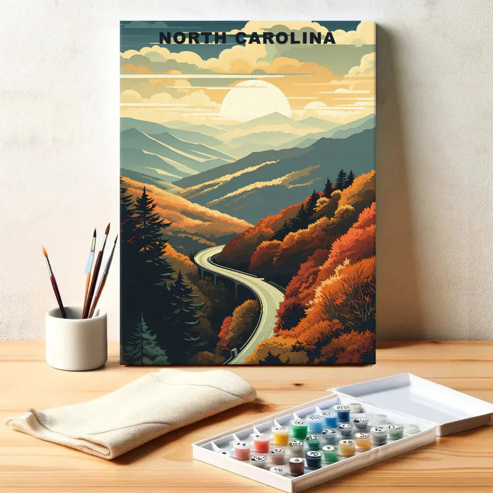 North Carolina U.S. State - Paint by Numbers Kit EasyArtJoy