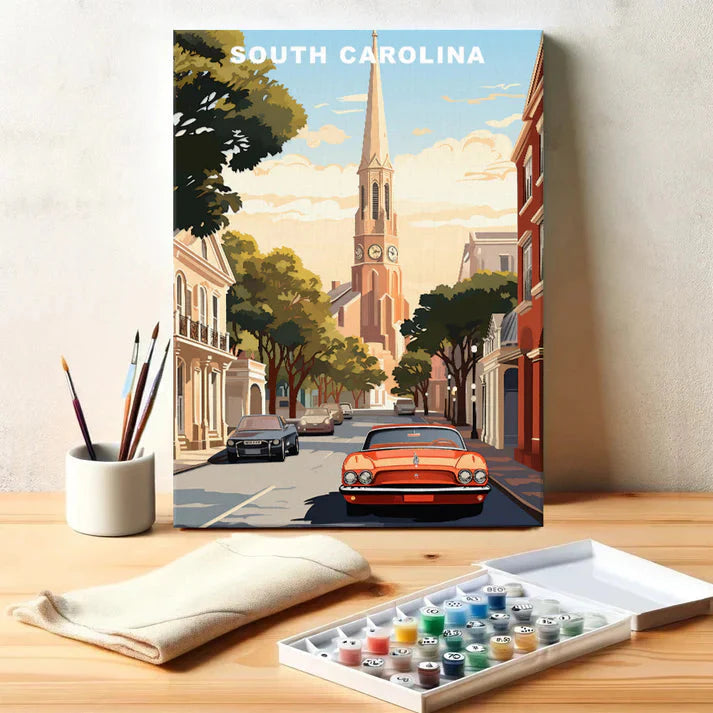 South Carolina U.S. State - Paint by Numbers Kit EasyArtJoy