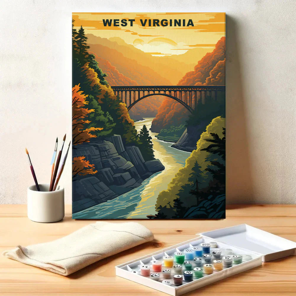 West Virginia U.S. State - Paint by Numbers Kit EasyArtJoy