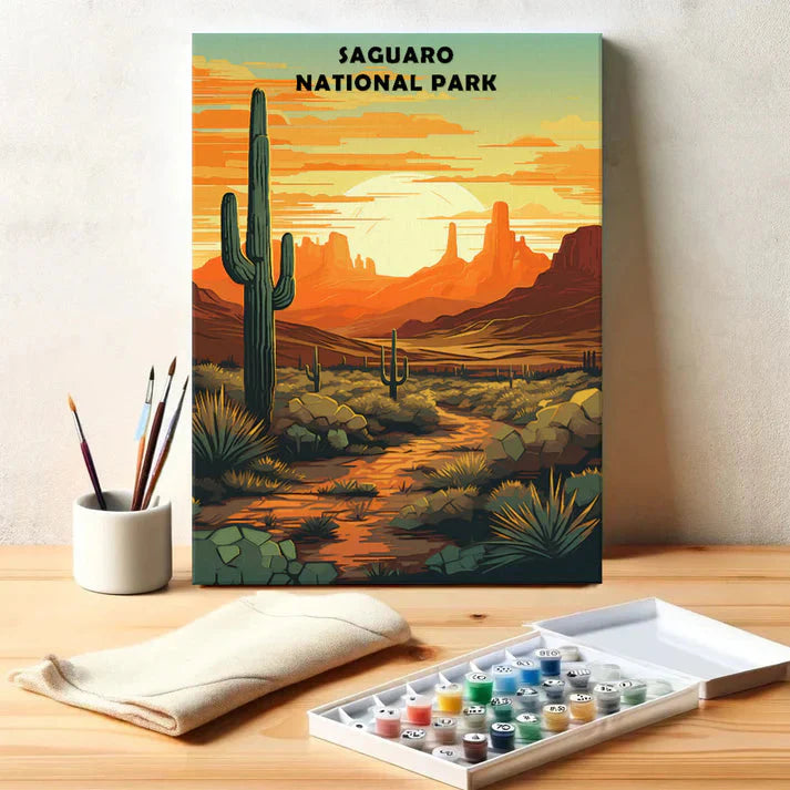 Saguaro National Park - Paint by Numbers Kit EasyArtJoy