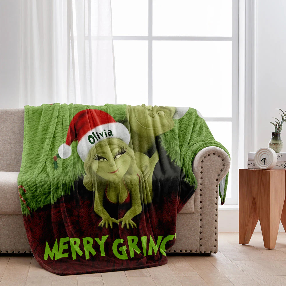 What I Love Doing Most This Grinchmas - Personalized Stole Christmas Blanket