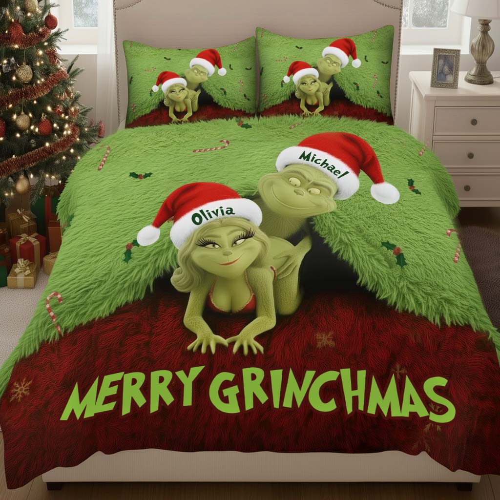 What I Love Doing Most This Grinchmas - Personalized Stole Christmas Bedding Set