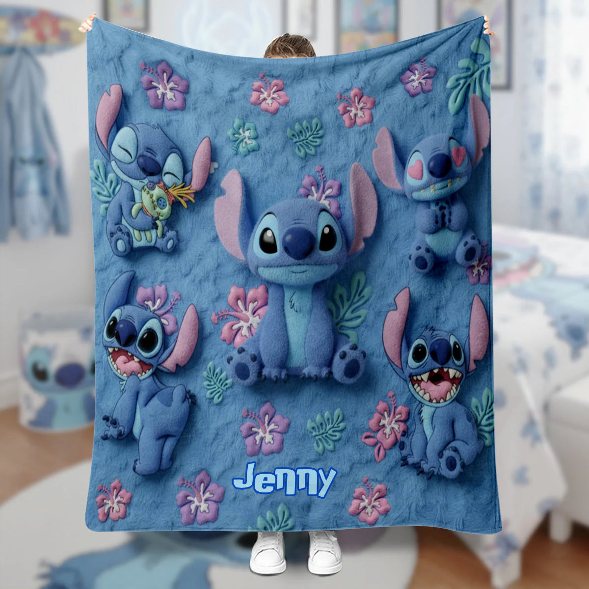 Ohana Means Family - Personalized 3D Inflated Effect Blanket