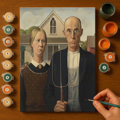 Farmer Couple in Gothic Style | Paint by Numbers Kit EasyArtJoy
