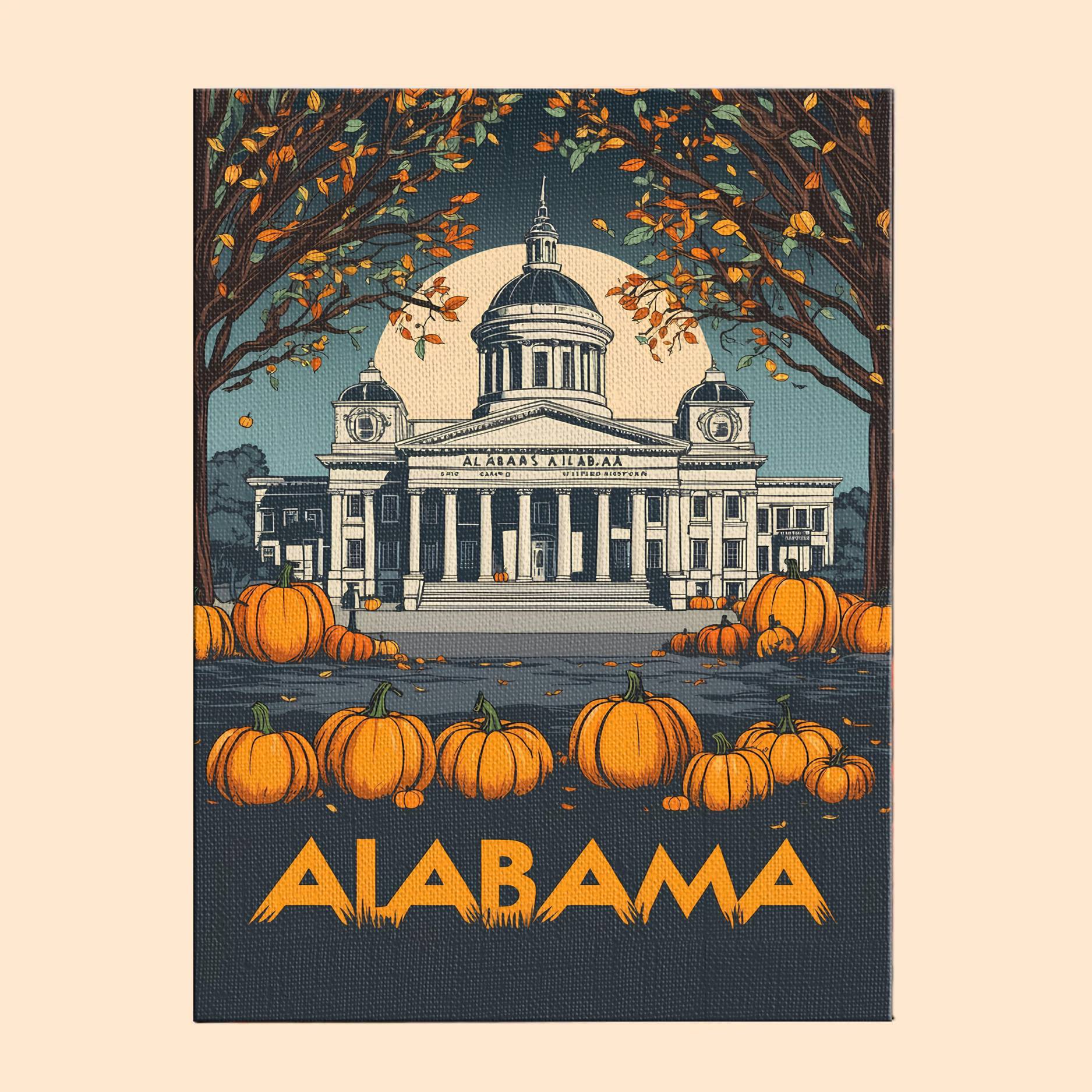 Halloween Alabama US State - Paint by numbers kit