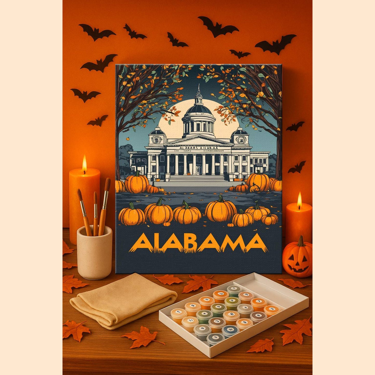 Halloween Alabama US State - Paint by numbers kit
