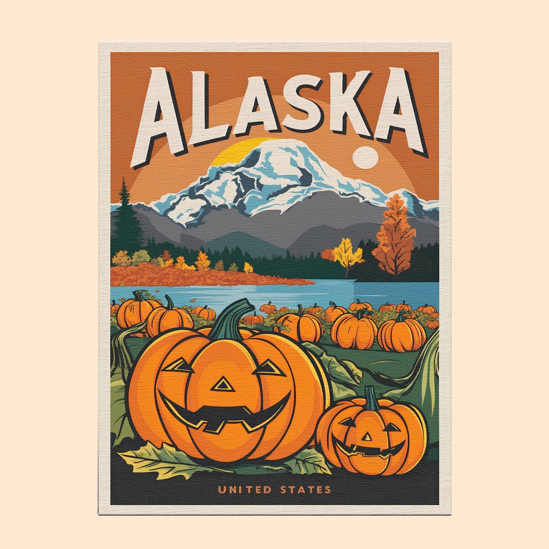 Halloween Alaska US State - Paint by numbers kit