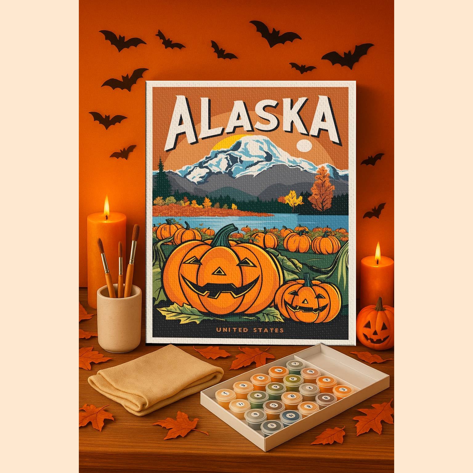 Halloween Alaska US State - Paint by numbers kit