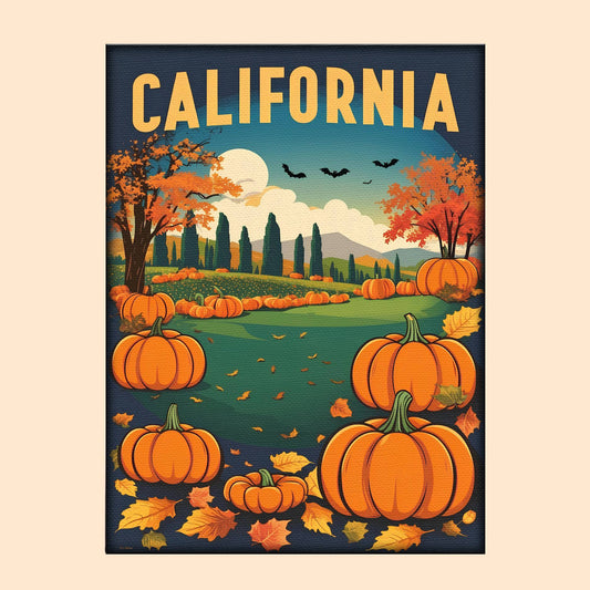 Halloween California US State - Paint by numbers kit