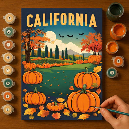 Halloween California US State - Paint by numbers kit