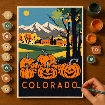 Halloween Colorado US State - Paint by numbers kit