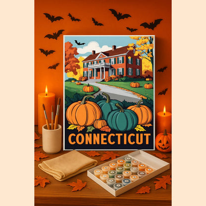 Halloween Connecticut US State - Paint by numbers kit