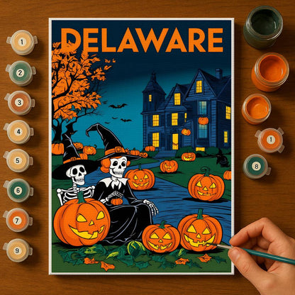 Halloween Delaware US State - Paint by numbers kit