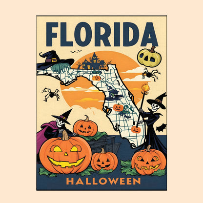 Halloween Florida US State - Paint by numbers kit