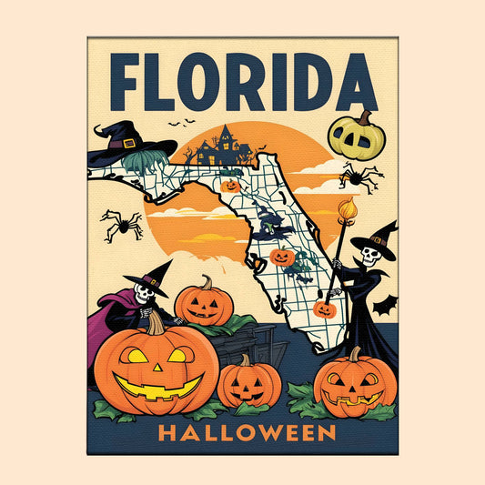 Halloween Florida US State - Paint by numbers kit