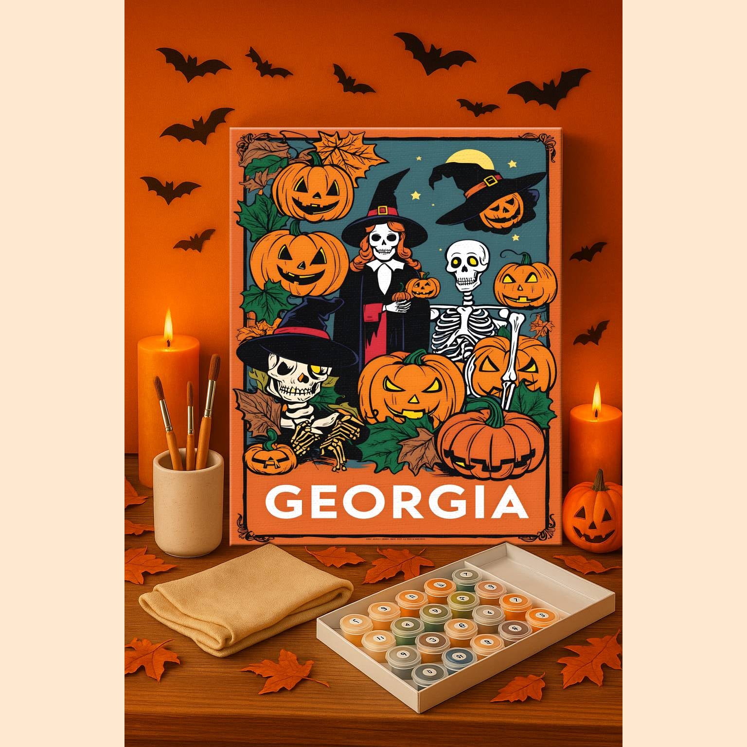 Halloween Georgia US State - Paint by numbers kit