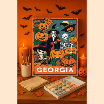 Halloween Georgia US State - Paint by numbers kit
