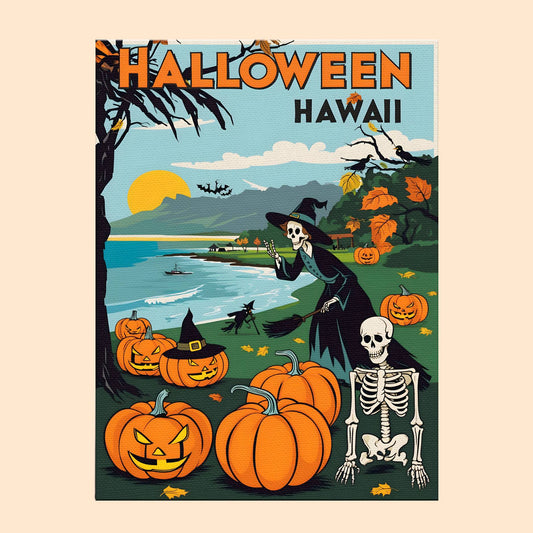 Halloween Hawaii US State - Paint by numbers kit